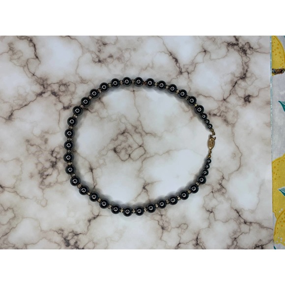 9Vintage Hematite 14k Necklace | Maximalist Hematite Jewelry |Protective Jewelry - Picture 4 of 7